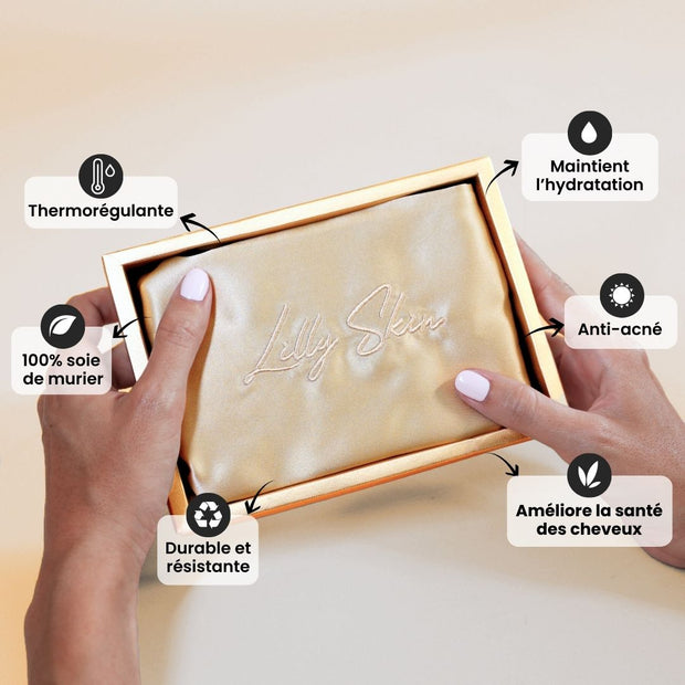 Taie Oreiller 100% Soie - Champagne