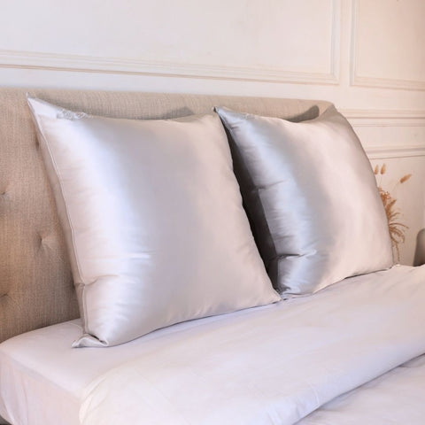 Taie d'oreiller 100% Soie - Gris Perle